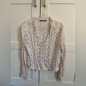 Abercrombie and Fitch Floral Cotton Button Down Blouse Top Size Small
